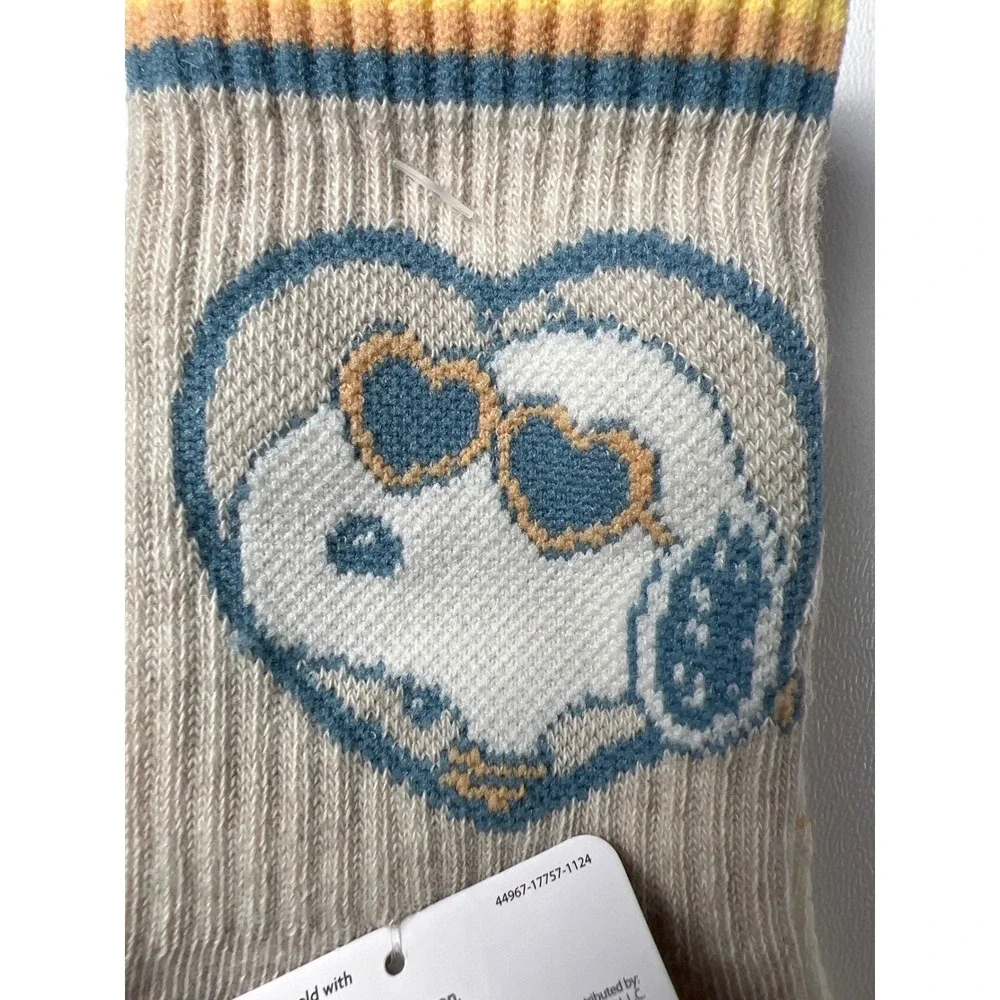 NEW Peanuts Snoopy Mid Crew Socks Kids unisex 9-11 2-Pack Woodstock Comfy